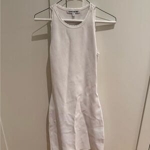 Elizabeth and James Cream Ribbed Tank Mini Dress